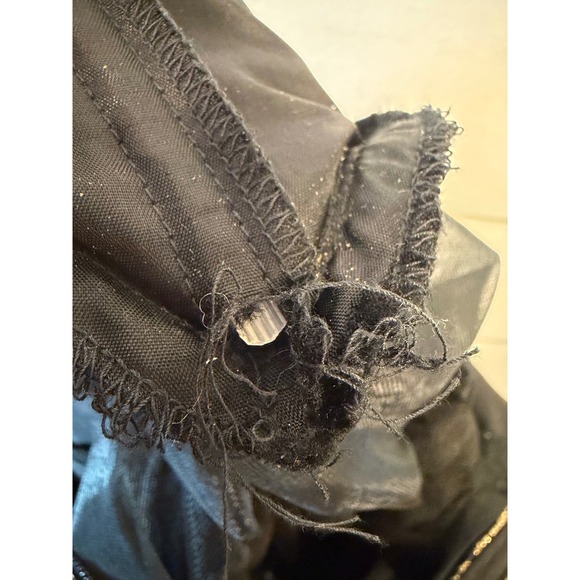 Gunne Sax Jessica McClintock Black Gold One Shoulder Prom Formal Dress 7/8 - Picture 8 of 8